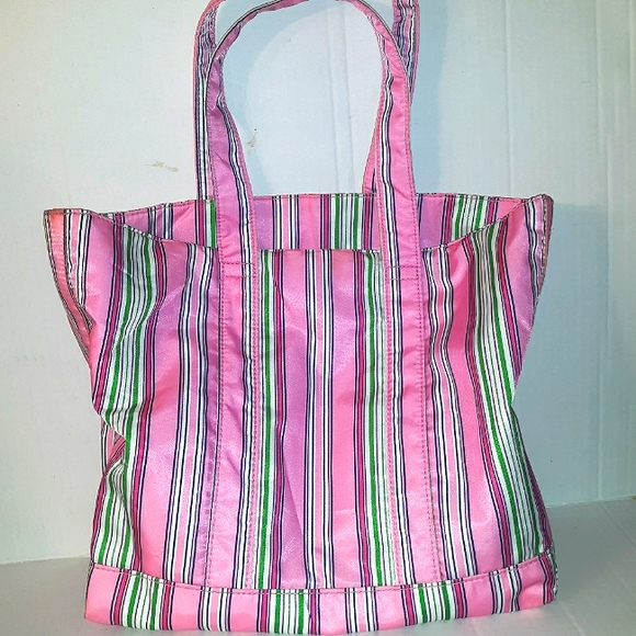 Beautiful Lauren Ralph Lauren Pink Stripe Shopper - Picture 13 of 16